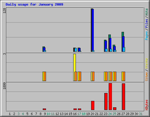 Daily usage for January 2009