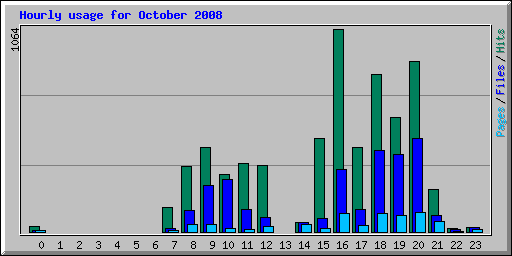 Hourly usage for October 2008