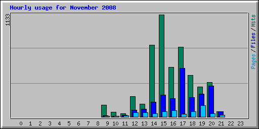 Hourly usage for November 2008