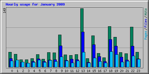 Hourly usage for January 2009