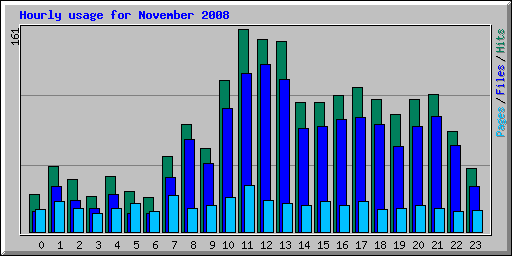 Hourly usage for November 2008