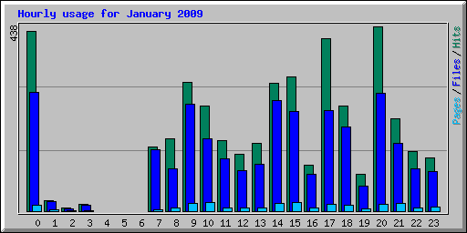 Hourly usage for January 2009