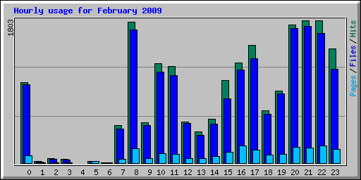 Hourly usage for February 2009